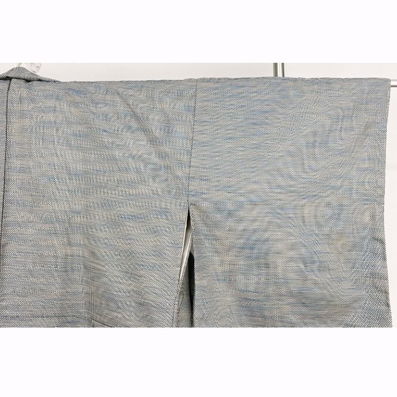Vintage Blue ORI Woven Unisex Kimono, Long Authentic Japanese Silk Kimono - Picture 15 of 16
